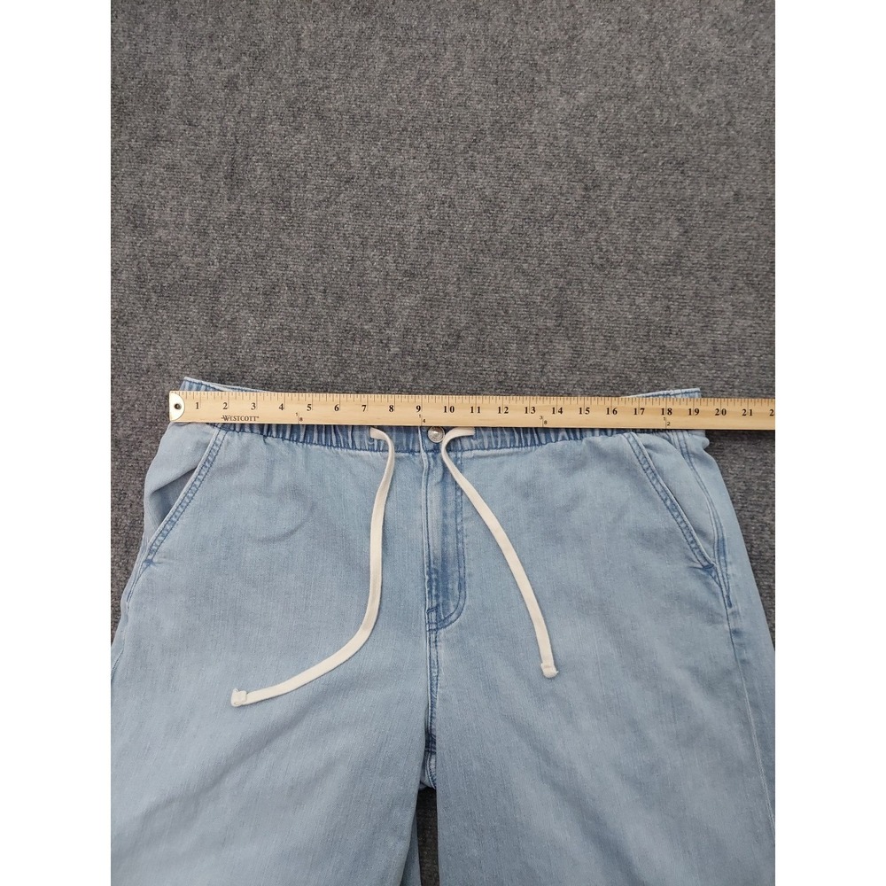 American Eagle Jeans Womens XL Blue Low Rise Ultra Wide Leg Drawstring Pull On - Picture 9 of 13